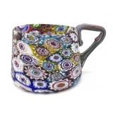 Millefiori Murano Art Glass Cup 2" Tall