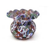 Millefiori Murano Art Glass Toothpick Holder 2"
