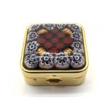 Millefiori Murano Art Glass Pill Case 1.5"