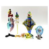 Murano Art Glass Clown Figures 5.25" Tall and