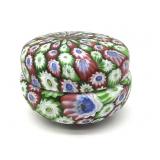 Millefiori Murano Art Glass Lidded Dish 3.25" x