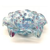 Millefiori Murano Art Glass Bowl 6" x 2"