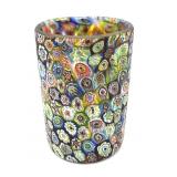 Millefiori Murano Satin Art Glass Cup 4.25"