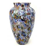 Millefiori Murano Art Glass Vase 9"- chips on