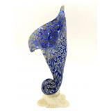 Millefiori Murano Art Glass Horn Vase 8.5"