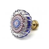 Millefiori Murano Art Glass Fluted Door Knob 2.5"