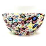 Millefiori Murano Art Glass Bowl 8.75" x 6.75" x