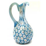 Millefiori Murano Art Glass Pitcher Vase 6.25"