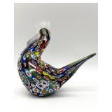 Millefiori Murano Art Glass Rooster Figure 6" x