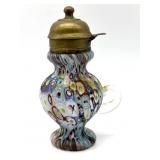 Millefiori Murano Art Glass Syrup Pitcher 6.25"