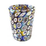 Millefiori Murano Art Glass Cup 4"