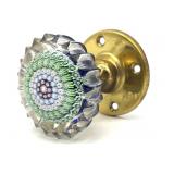 Millefiori Murano Art Glass Fluted Door Knob 2.5"