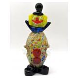 Millefiori Murano Art Glass Clown Figure 8"-