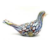 Millefiori Murano Art Glass Bird Figure 7" x 4"