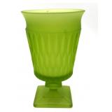 Green Satin Glass Spooner 6" Tall