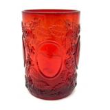 Red Glass Spooner 5" Tall