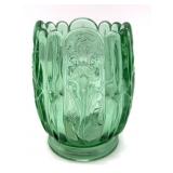 Green Glass Spooner 4.75" Tall