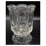 Glass Moon and Stars Pattern Spooner 5.25" Tall