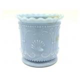 Blue Slag Glass Spooner 3.5" Tall