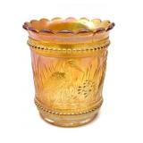 Marigold Carnival Glass Crane Pattern Spooner 4"