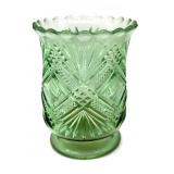 Green Glass Spooner 4.25" Tall