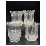 (4) Glass Spooners 4.75" Tall and Smaller
