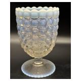 Opalescent Bubble Pattern Glass Spooner 5.5" Tall