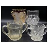 (4) Glass Spooners 4.25" Tall and Smaller