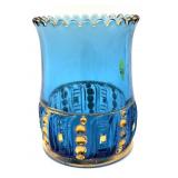 Blue Glass Spooner 4.75" Tall