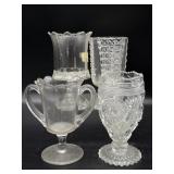 (4) Glass Spooners 6.5" Tall and Smaller