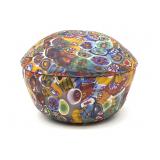 Millefiori Murano Art Glass Lidded Dish 3.25" x