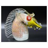 Murano Art Glass Horse Head Figure 4" Tall-