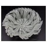 Latticino Murano Art Glass Small Bowl 4" x 1"