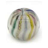 Latticino Murano Art Glass Paperweight 2.75"
