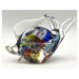 Millefiori Murano Art Glass Fish Figure 5" x 3"