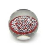 Millefiori Murano Art Glass Paperweight 2.5" Tall