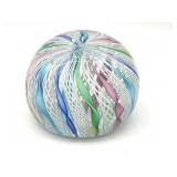 Latticino Murano Art Glass Paperweight 2.5" x 2"