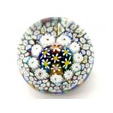 Millefiori Murano Art Glass Paperweight 3.25"