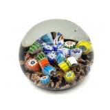 Millefiori Murano Art Glass Paperweight 3.5" x