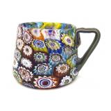 Millefiori Murano Art Glass Cup 2" Tall