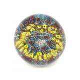 Millefiori Murano Art Glass Paperweight 2.5" Tall