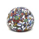 Millefiori Murano Art Glass Paperweight 2.5" Tall