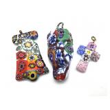 Millefiori Art Glass Pendants 2" and Smaller
