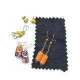 Millefiori Art Glass  m Earrings 1.75" and