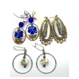 Millefiori Art Glass Earrings 1.5" and Smaller