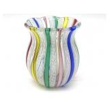Latticino Murano Art Glass Toothpick Holder 2.25"