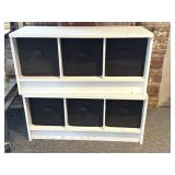 (2) Shelf Benches with Bins 35.5" x 14" x