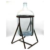 Vintage Five Gallon Glass Jug on Metal Tipping