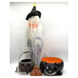 Halloween Black Cat Ceramic Candy Bowl, JOL Metal