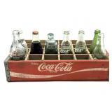 Vintage Coca-Cola Wood Crate with Soda Bottles-